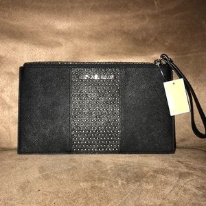 Michael Kors Leather Micro Stud Jst Lg Zip Clutch